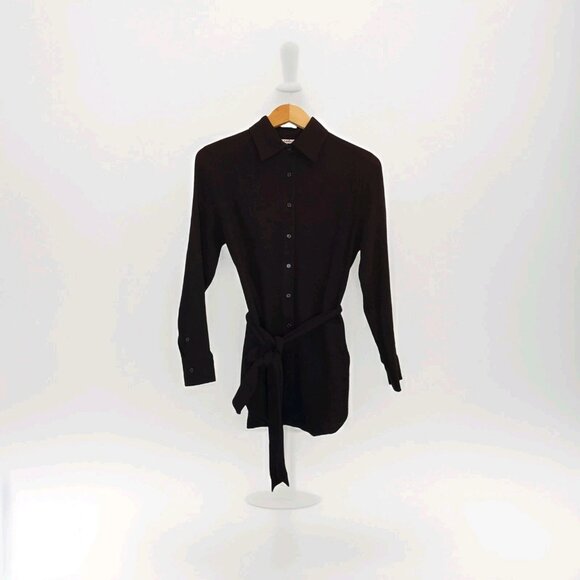 Andie Other - Andie Swim The Corvo Button-Up Women's XS Black Cotton Gauze Beach & Resort Wear